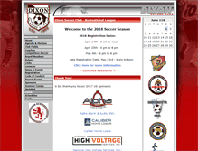 Tablet Screenshot of dixonsoccerclub.com